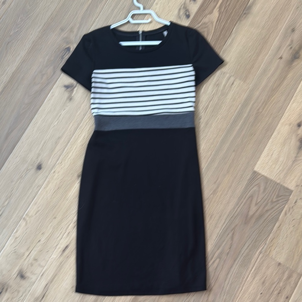 Thyme Maternity Black and Grey Dress - Crew Neck - XS Maternity